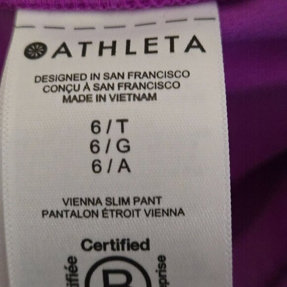 Athleta Vienna Slim Brooklyn Heights Jazz Purple/Pink Pants Size 6T - Picture 9 of 9
